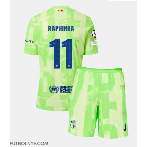 Camiseta Barcelona Raphinha Belloli #11 Tercera Equipación para niños 2024-25 manga corta (+ pantalones cortos)